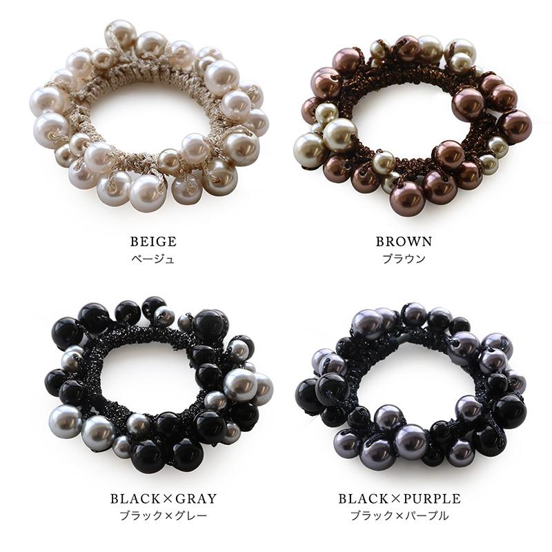 ジャラジャラヘアゴム   パープル/グレー ジャラジャラヘアゴム パープル/グレー