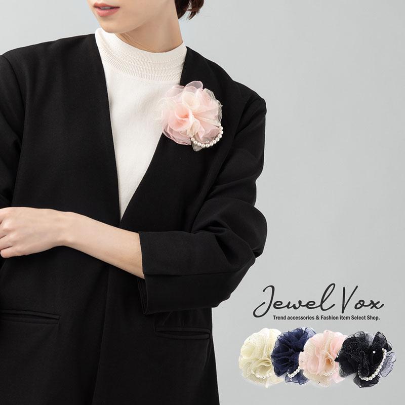 Jewel VOX コサージュ ブローチ パール ストーン ラメ レース Jewel VOX コサージュ ブローチ パール ストーン ラメ レース