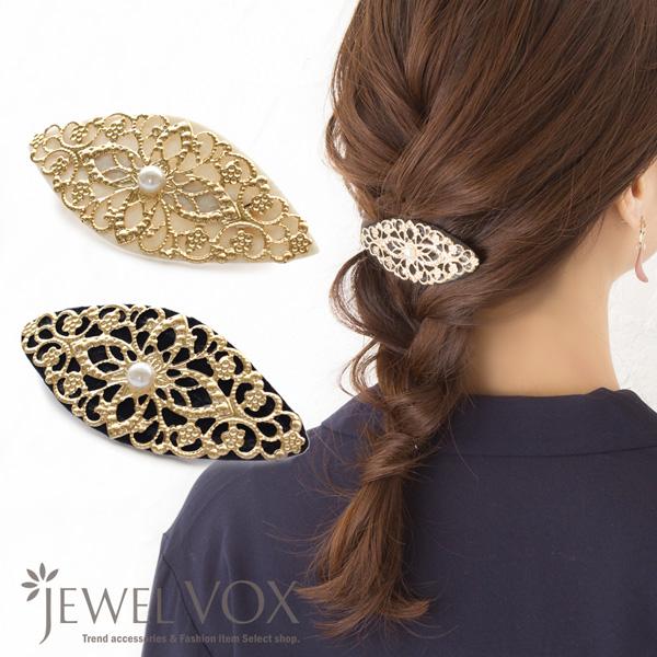 バレッタ ヘアアクセ フローラル模様 エレガント レディース 髪留め ヘアアクセサリー まとめ髪 注目ブランドのギフト