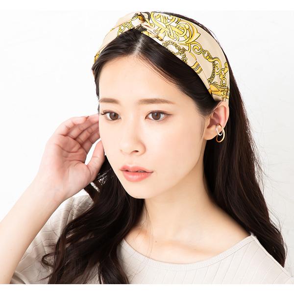 カチューシャ 幅広 太め ヘアアレンジ 50代 40代 レディース ターバン風 ヘアアクセサリー ツイスト スカーフ チェーン柄 シンプル F Mkk Jewel Vox ジュエルボックス 通販 Yahoo ショッピング