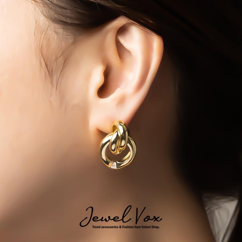 ピアス 金属アレルギー対応 レディース ニッケルフリー 安心 メタル ひねり クロス 大ぶり 可愛い 30代 40代 50代 女性 ブランド F Mkp 102 Jewel Vox ジュエルボックス 通販 Yahoo ショッピング
