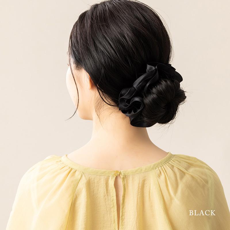 Jewel VOX シュシュ 黒 レディース ヘアアクセサリー グログラン Jewel VOX シュシュ 黒 レディース ヘアアクセサリー グログラン