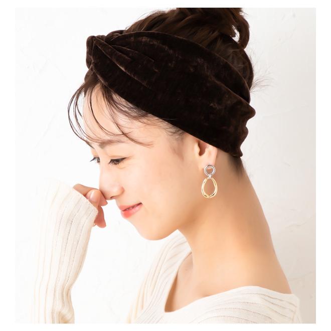 ヘアバンド レディース ターバン 幅広 クロス ツイスト ベロア風 光沢 ヘアアクセサリー シンプル 白髪隠し 30代 40代 50代 安い割引