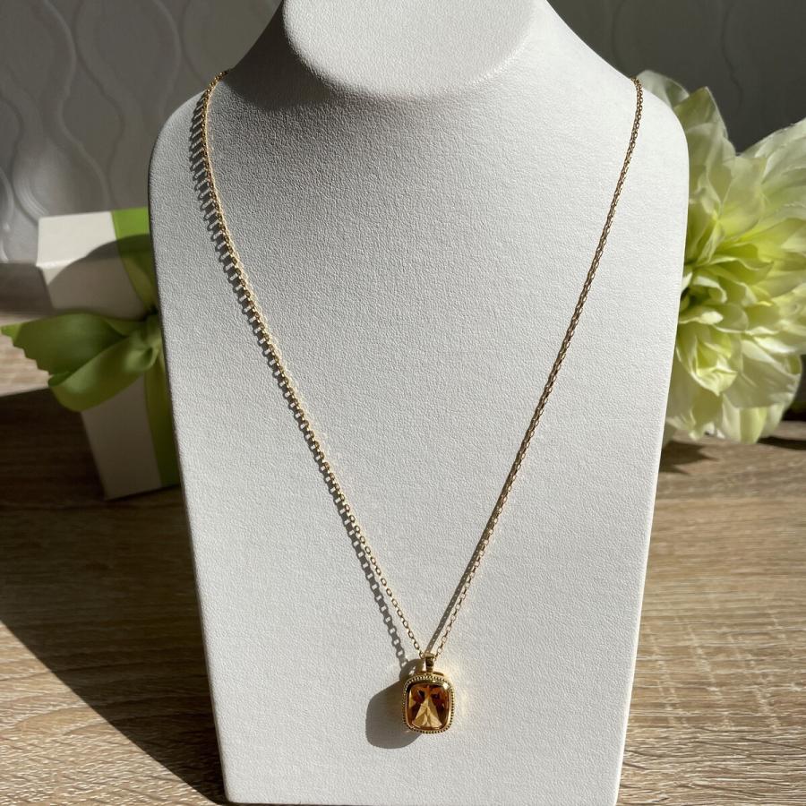 K18 シトリンペンダントネックレス 45cm : jeweldahlias - 通販