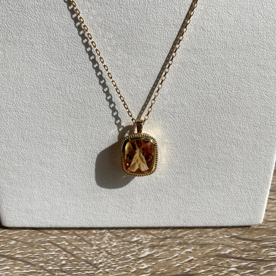 K18 シトリン 45cmネックレス K18 シトリンペンダントネックレス 45cm : jeweldahlias - 通販