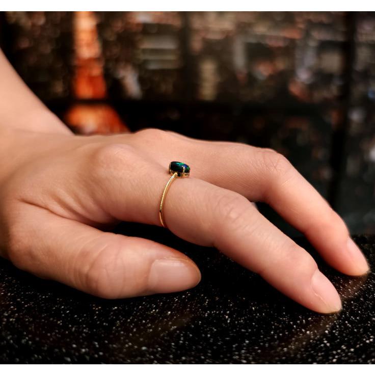 18金 ミルグレイン 天然ブラックオパール 18k/K18 オパール 18金 ミルグレイン 天然ブラックオパール 18k/K18 オパール