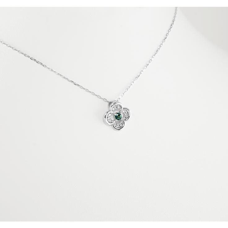 K18WG 天然 アレキサンドライト 0.07ct ダイヤモンド 0.10ct アレキ 