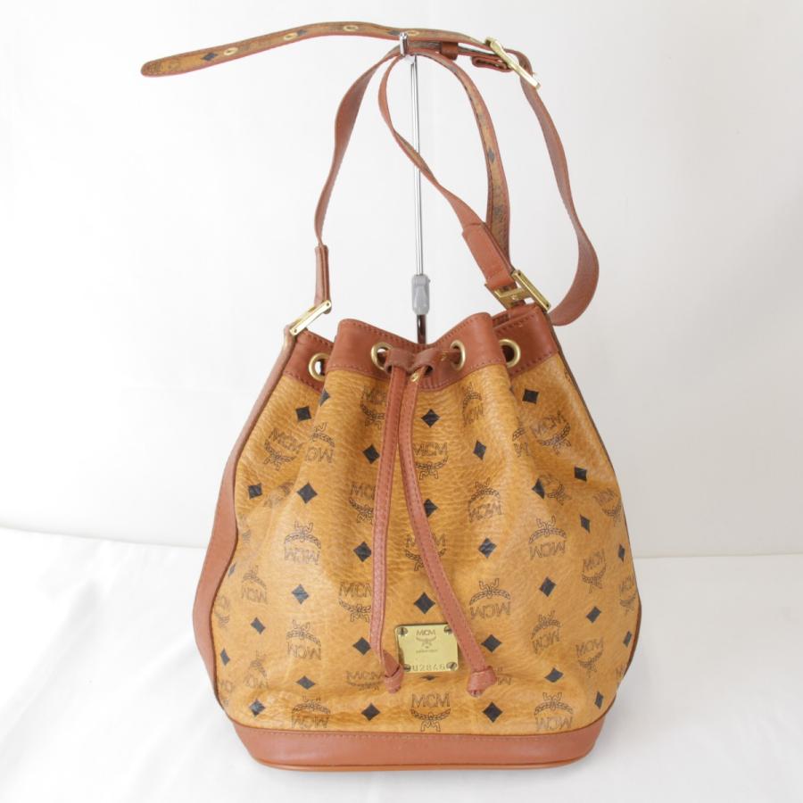 MCM エムシーエム ショルダーバッグ 巾着 ヴィセトス 総柄 ロゴプレート MCM（エムシーエム） 【価格改定】『USED』 ヴィセトス 巾着型
