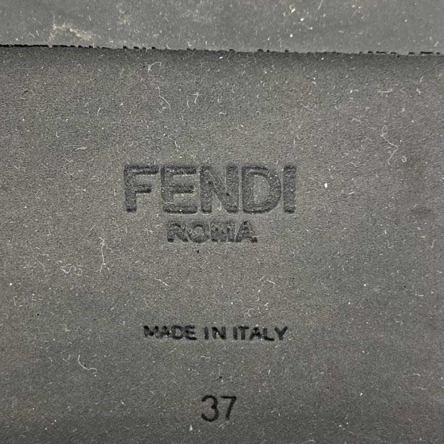 FENDI フェンディ ズッカ ブーツ ショートブーツ サイズ37 24.0cm レースアップ 編み上げ FF ブラック ベージュ レザー レディース ファッション 古着 USED｜jewellshop｜06