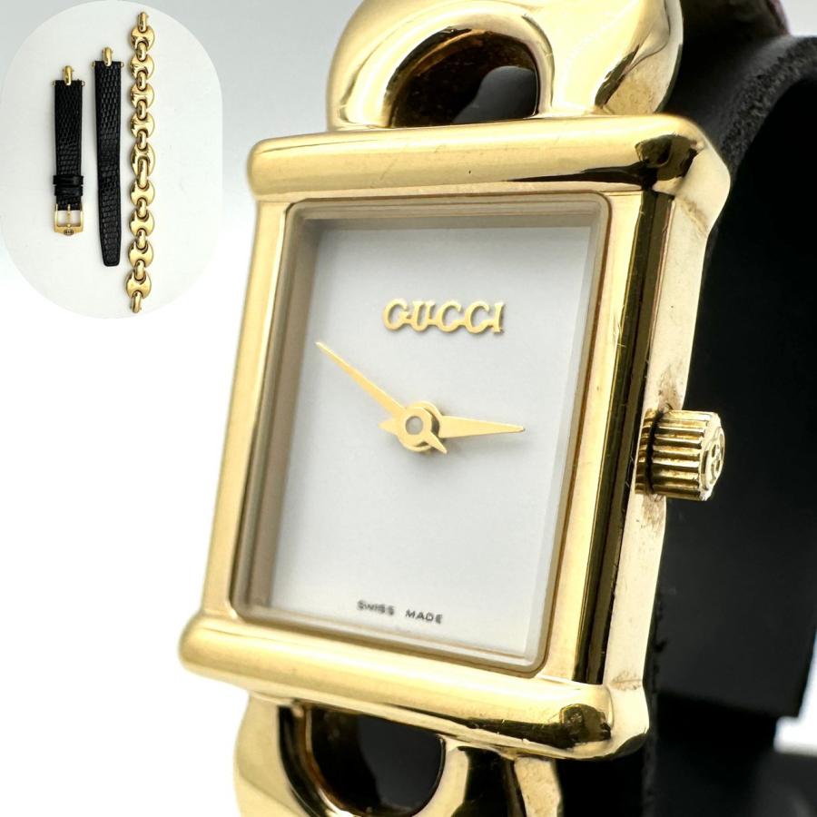 美品✨ GUCCI グッチ 1800L チェンジベルト ゴールド バングル 時計 GUCCI（グッチ） 1800L チェンジベルト 腕時計 替ベルト付 クオーツ