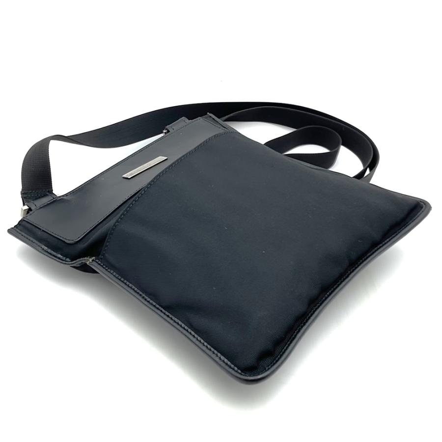 美品 激レア グッチ ショルダーバッグ PVC ロゴ 斜め掛け メンズ 黒 GUCCI（グッチ） 019 0348 ショルダーバッグ 斜め掛け ナイロン/レザー