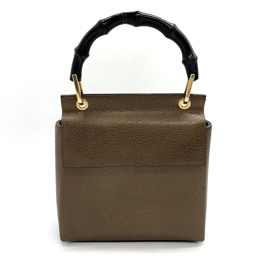 GUCCI オールドグッチ ハンドバッグ バンブー ブラウン　茶レザー GUCCI（グッチ） オールドグッチ ハンドバッグ レザー/バンブー
