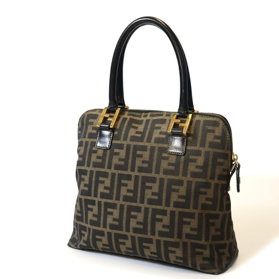 FENDI ズッカ　ハンドバッグ　ナイロン　トートバッグ　フリンジ　ブラウン FENDI（フェンディ） ズッカ ハンドバッグ ナイロン ブラウン