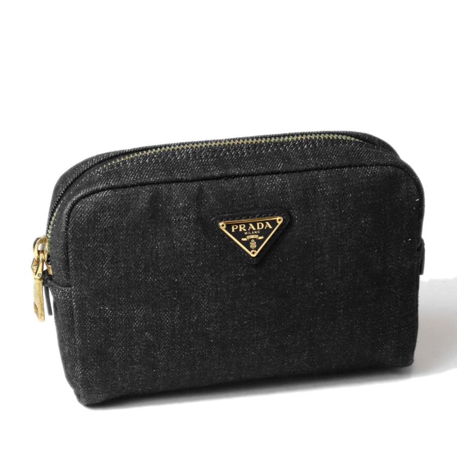 PRADA デニム　ブラック　ポーチ PRADA（プラダ） ポーチ デニム ブラック レディース メンズ : Ring