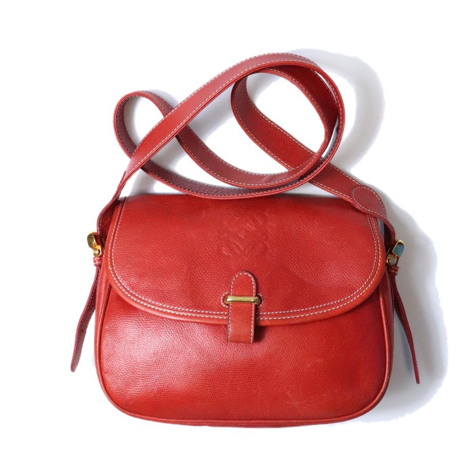 LOEWE アナグラム レザー ショルダーバッグ レッド LOEWE（ロエベ） ショルダーバッグ アナグラム レザー レッド