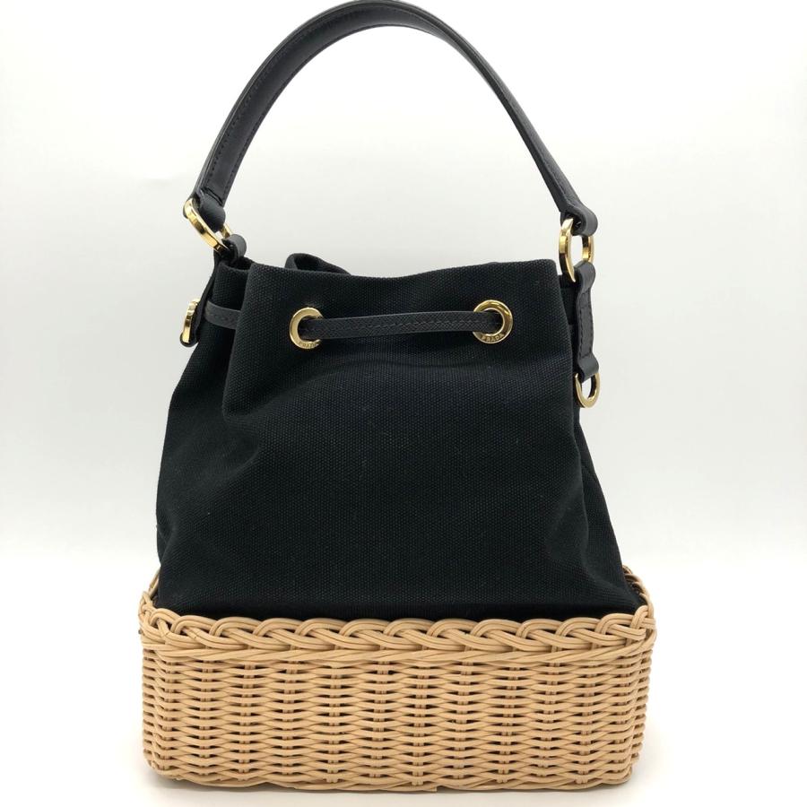 PRADA プラダ かごバッグ ハンドバッグ 巾着 トライアングルロゴ