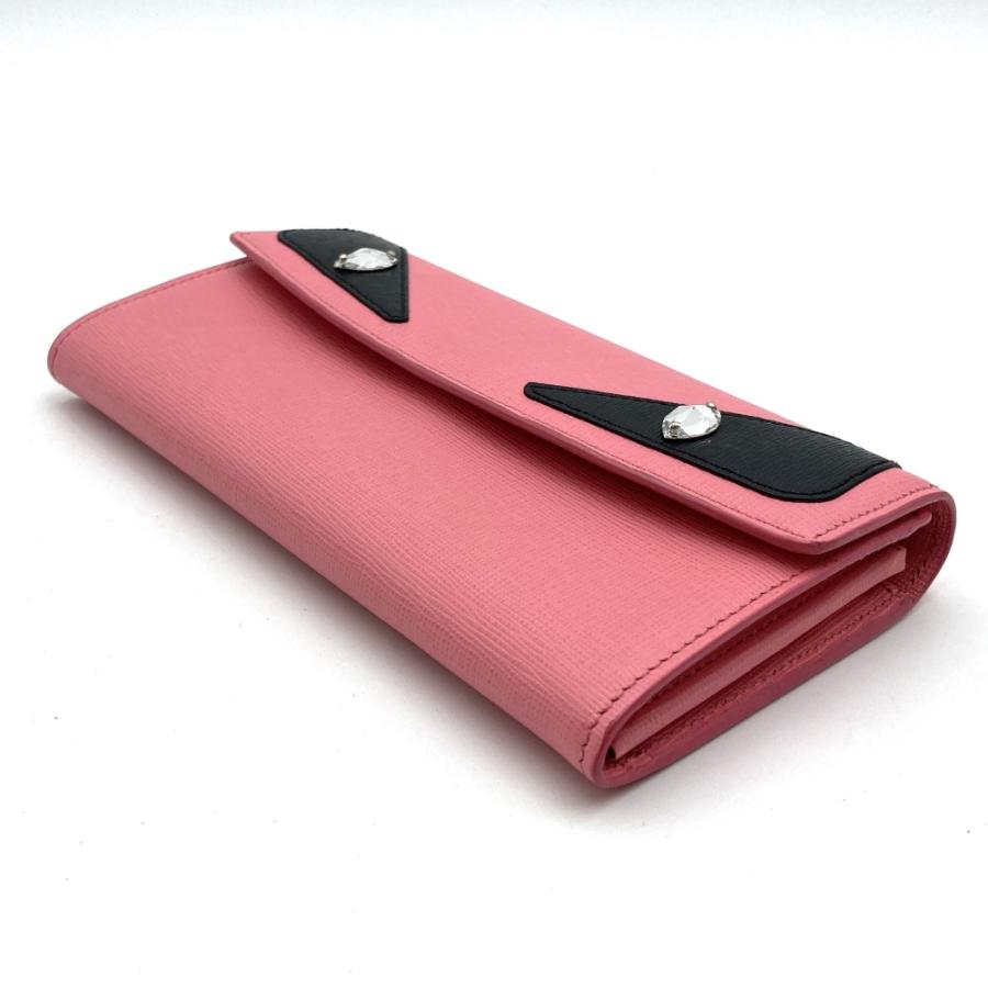 極美品 FENDI バグズアイ モンスター レザー 長財布 付属品完備 フェンディ FENDI モンスター バッグ バグズ 二つ折り長財布