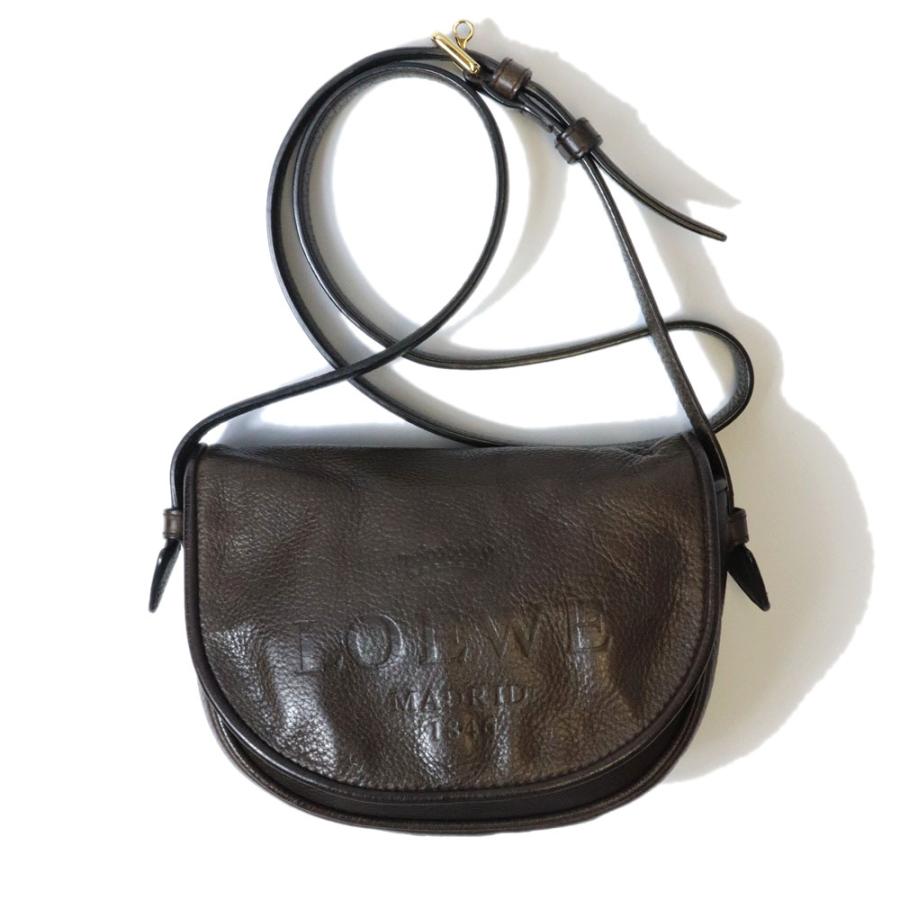 LOEWE ロエベ ヘリテージショルダーバッグ ダークブラウン LOEWE（ロエベ） ショルダーバッグ ヘリテージ レザー ダークブラウン