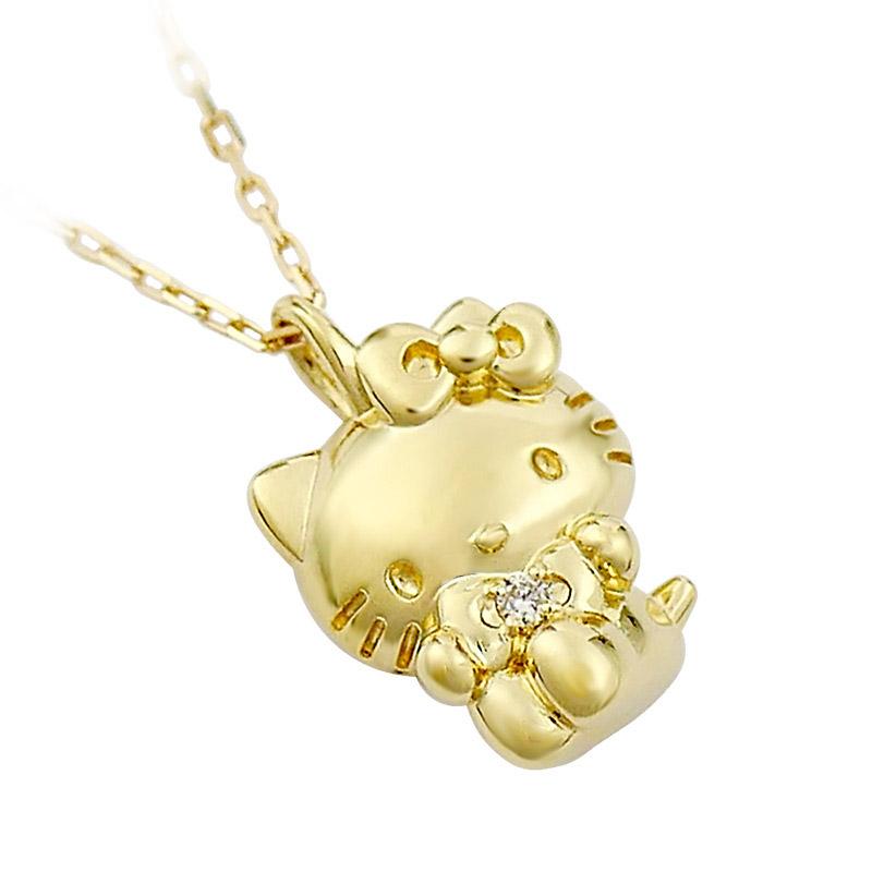 【LF Concept】ハローキティ 18金 プチ ネックレス ペンダント グッズ ダイヤ ジュエリー サンリオ 【受注生産】４週間後のお届け | sanrio | 09