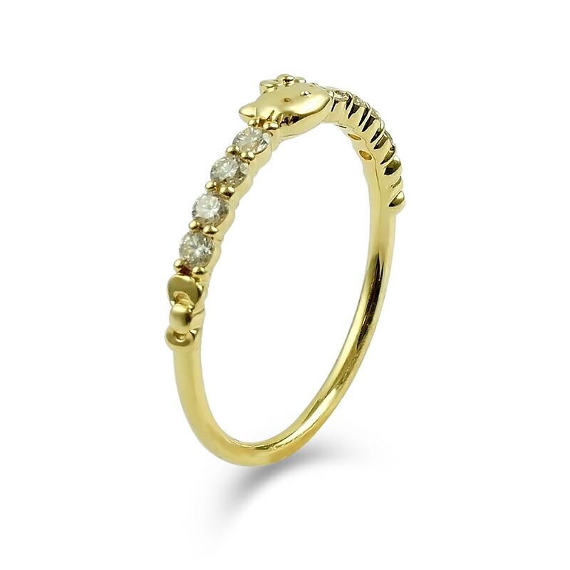 ハローキティ 18金 ダイヤモンド エタニティリング 大人 ダイヤ 指輪