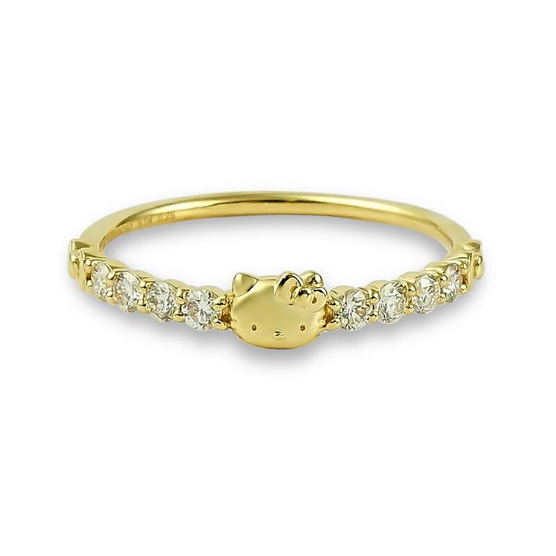 ハローキティ 18金 ダイヤモンド エタニティリング 大人 ダイヤ 指輪