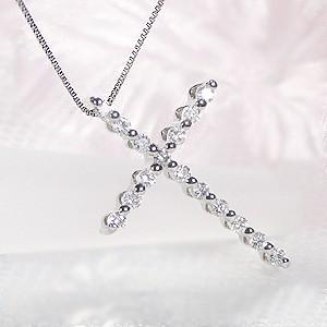 pt900 プラチナ ネックレス ペンダント ダイヤモンド ダイヤ 0.20ct クロス 十字架 人気 プチ ハート JCN-325928｜jewelry-c｜02