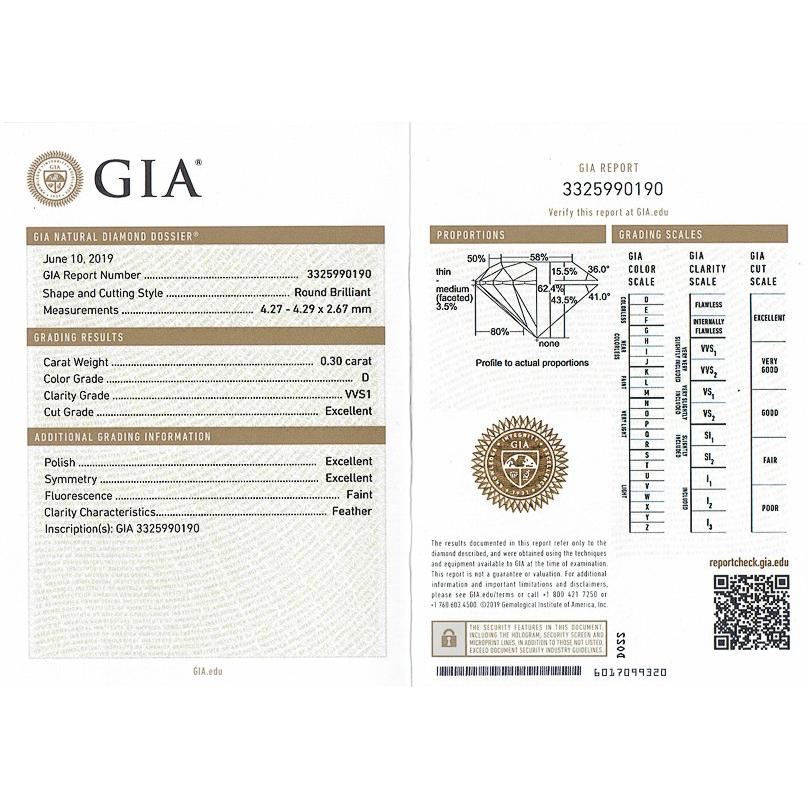 0.3ct ダイヤモンド ルース 0.302ct D VVS1 3EX 華標 GIA付 