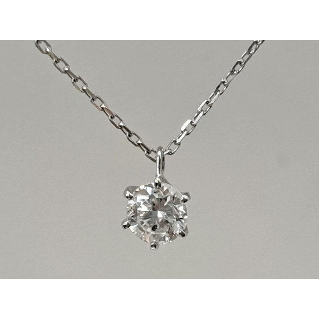 1粒ダイヤ 0.419ct H SI2 GOOD PT製 ダイヤモンド ペンダント 