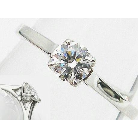 1粒ダイヤ 0.334ct D VVS1 3EX H&C PT900製 ダイヤモンドリング 