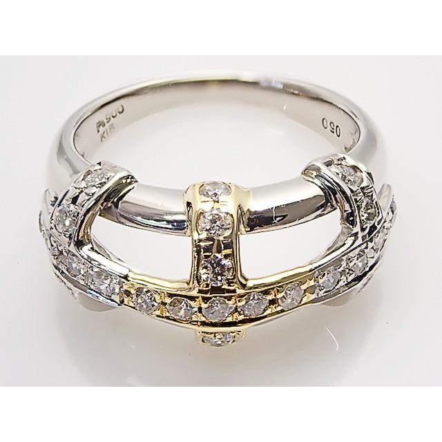 計 0.50ct PT900 ＆ K18製 ダイヤモンドリング : ジュエリー 
