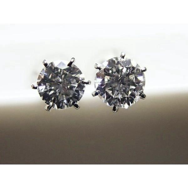 0.147ct ＆ 0.127ct， E SI1 GOOD PT900製 各1粒 ダイヤモンドピアス  