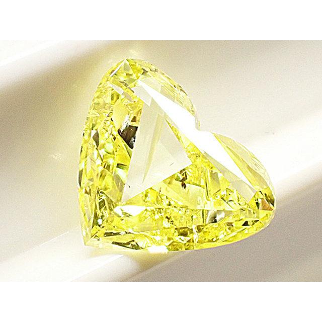 大粒 １ct　イエローダイヤモンド ルース　1.007ct　FANCY INTENSE YELLOW　I1　ハート｜jewelry-converter