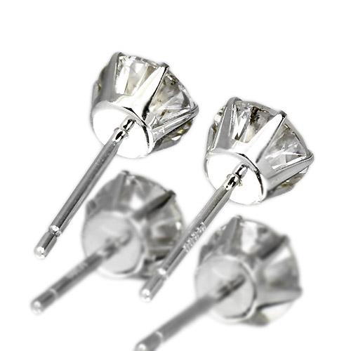 ダイヤモンド ピアス 一粒 1.5ct プラチナ Pt900 6本爪 0.75×0.75ct スタッド シンプル 鑑別書付 保証書付 ギフト プレゼント クリスマスの画像