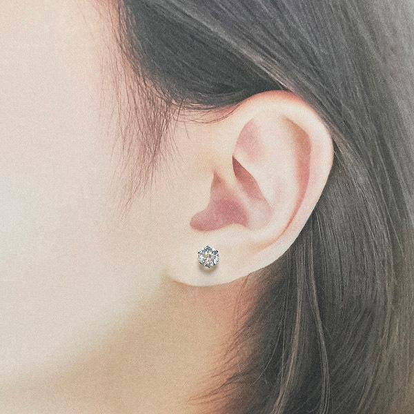 ダイヤモンド ピアス 一粒 1.5ct プラチナ Pt900 6本爪 0.75 ダイヤモンド ピアス 一粒 1.5ct プラチナ Pt900 6本爪 0.75