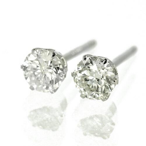 ダイヤモンド ピアス 一粒 0.6ct プラチナ Pt900 6本爪 0.3×0.3ct  