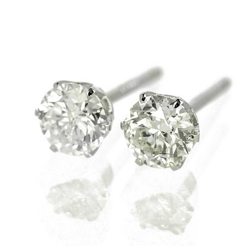 ダイヤモンド ピアス 一粒 0.6ct プラチナ Pt900 6本爪 0.3×0.3ct スタッド シンプル 保証書付 普段使い ギフト プレゼント クリスマス 記念日の画像