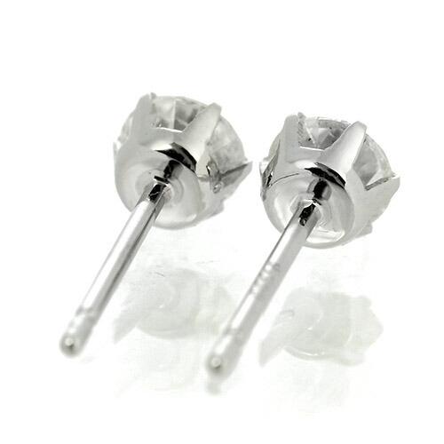 ダイヤモンド ピアス 一粒 0.6ct プラチナ Pt900 6本爪 0.3×0.3ct 