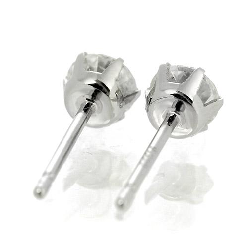 ダイヤモンド ピアス 一粒 0.6ct プラチナ Pt900 6本爪 0.3×0.3ct スタッド シンプル 保証書付 普段使い ギフト プレゼント クリスマス 記念日の画像