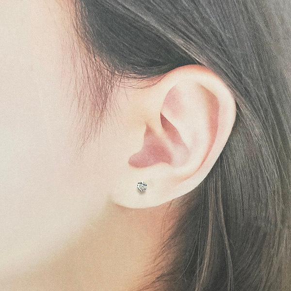 ダイヤモンド ピアス 一粒 0.3ct プラチナ Pt900 6本爪 0.15 ダイヤモンド ピアス 一粒 0.3ct プラチナ Pt900 6本爪 0.15