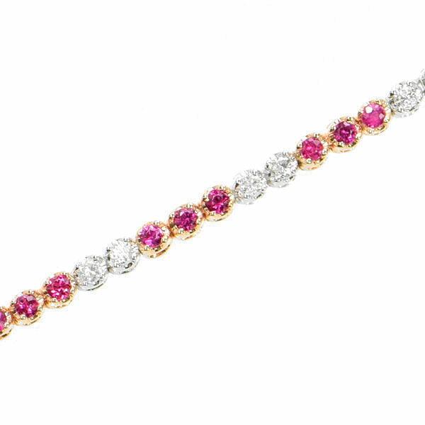 テニスブレスレット K18 ホワイトゴールド K18ピンクゴールド