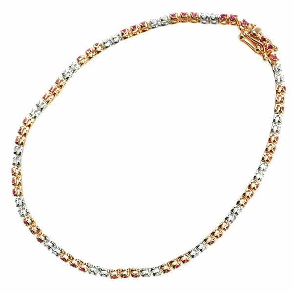 テニスブレスレット K18 ホワイトゴールド K18ピンクゴールド