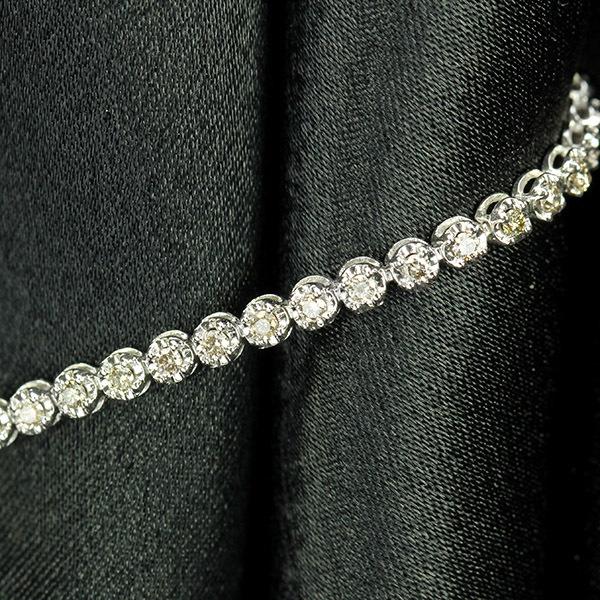 テニスブレスレット K18 ホワイトゴールド ダイヤモンド ブレスレット  