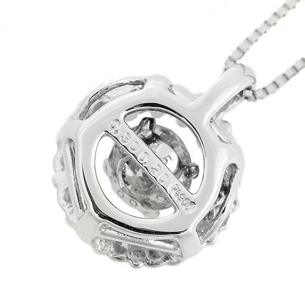 ダンシングストーン ダイヤモンド ネックレス 0.5ct プラチナ Pt900 揺れる ネックレス ダンシングダイヤ 取り巻き クロスフォー 正規品 鑑別書付 保証書付の画像