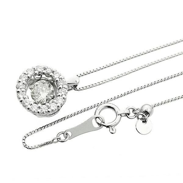 ダンシングストーン ダイヤモンド ネックレス 0.5ct プラチナ Pt900 揺れる ネックレス ダンシングダイヤ 取り巻き クロスフォー 正規品 鑑別書付 保証書付の画像