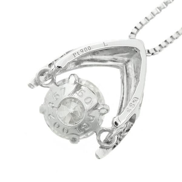 ダンシングストーン ダイヤモンド ネックレス 0.5ct プラチナ Pt900 揺れる ネックレス ダンシングダイヤ V字 逆V字型 クロスフォー 正規品 鑑別書付 保証書付の画像