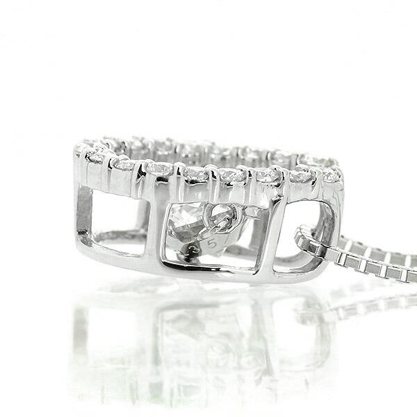 ダンシングストーン ダイヤモンド ネックレス 0.4ct プラチナ Pt900 揺れる ネックレス ダンシングダイヤ 馬蹄 ホースシュー クロスフォー 正規品 鑑別書付の画像