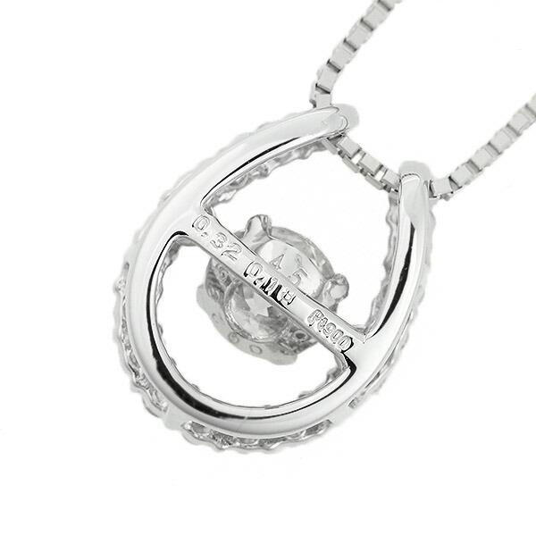 ダンシングストーン ダイヤモンド ネックレス 0.4ct プラチナ Pt900 揺れる ネックレス ダンシングダイヤ 馬蹄 ホースシュー クロスフォー 正規品 鑑別書付の画像