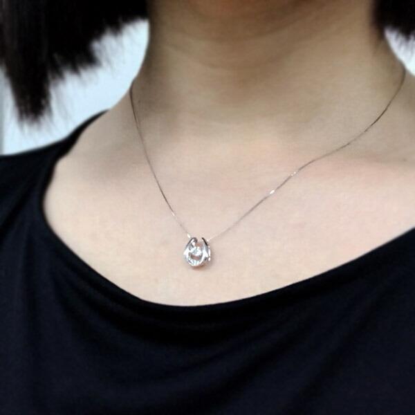 ダンシングストーン ダイヤモンド ネックレス 0.3ct プラチナ Pt900 揺れる ネックレス ダンシングダイヤ V字 逆V字型 クロスフォー 正規品 鑑別書付 保証書付…の画像