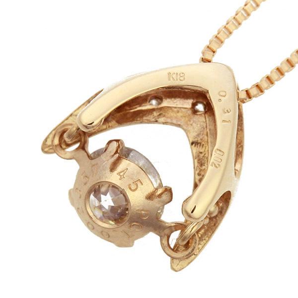 ダンシングストーン ダイヤモンド ネックレス 0.3ct K18 ピンクゴールド 揺れる ネックレス ダンシングダイヤ V字 逆V字型 クロスフォー 正規品 鑑別書付の画像