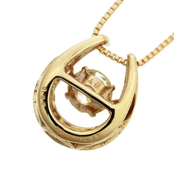 ダンシングストーン ダイヤモンド ネックレス 0.28ct K18 ピンクゴールド 揺れる ネックレス ダンシングダイヤ 馬蹄 ホースシュー クロスフォー 正規品の画像